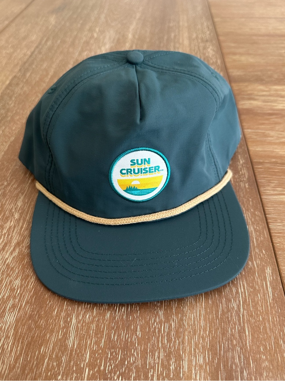 Sun Cruiser Rope-Trim Nylon Cap in Forest Green NEW!
